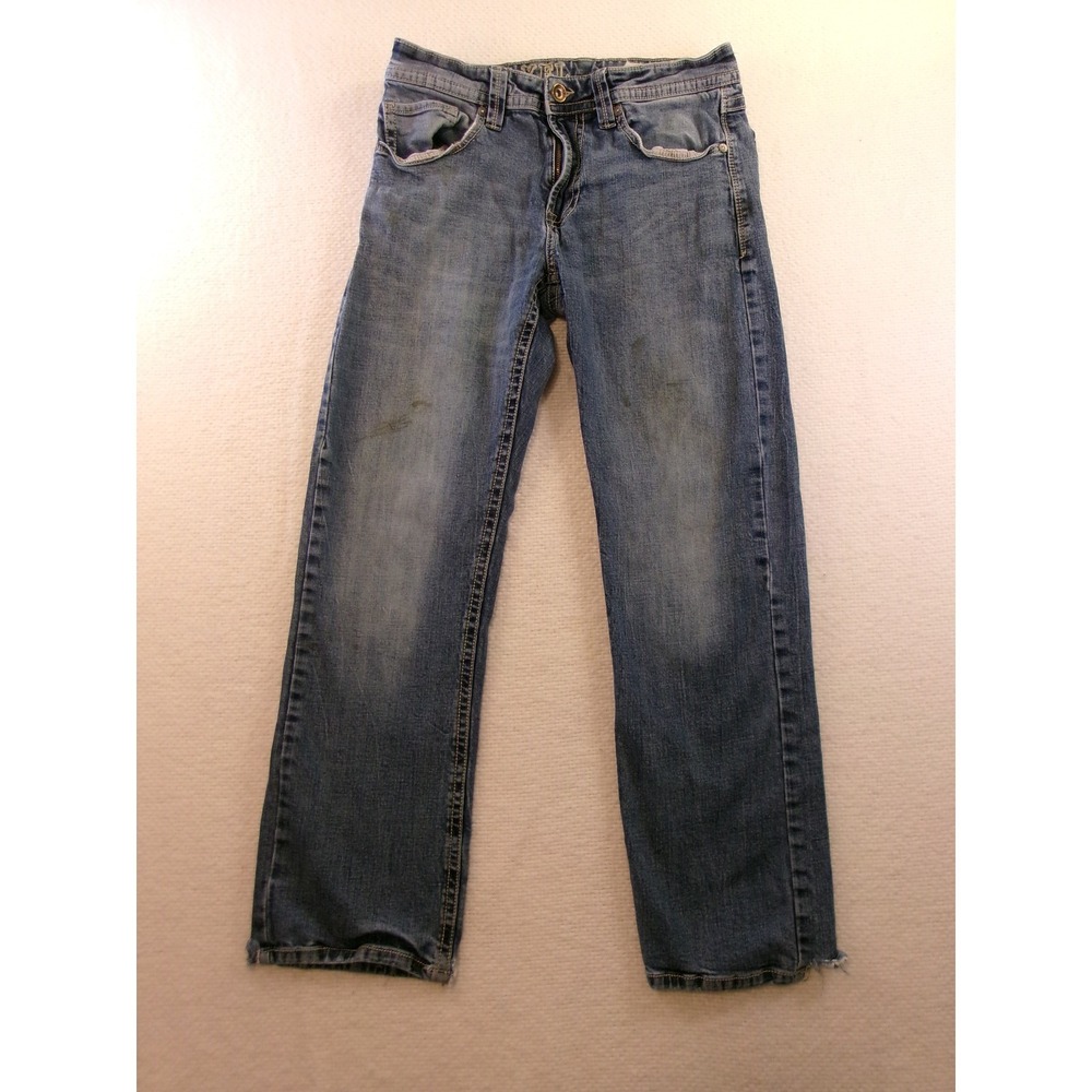 TK‎ Axel Slim Boot Jeans Mens 32x30 Blue Stained Distressed Eaton AXMB0056